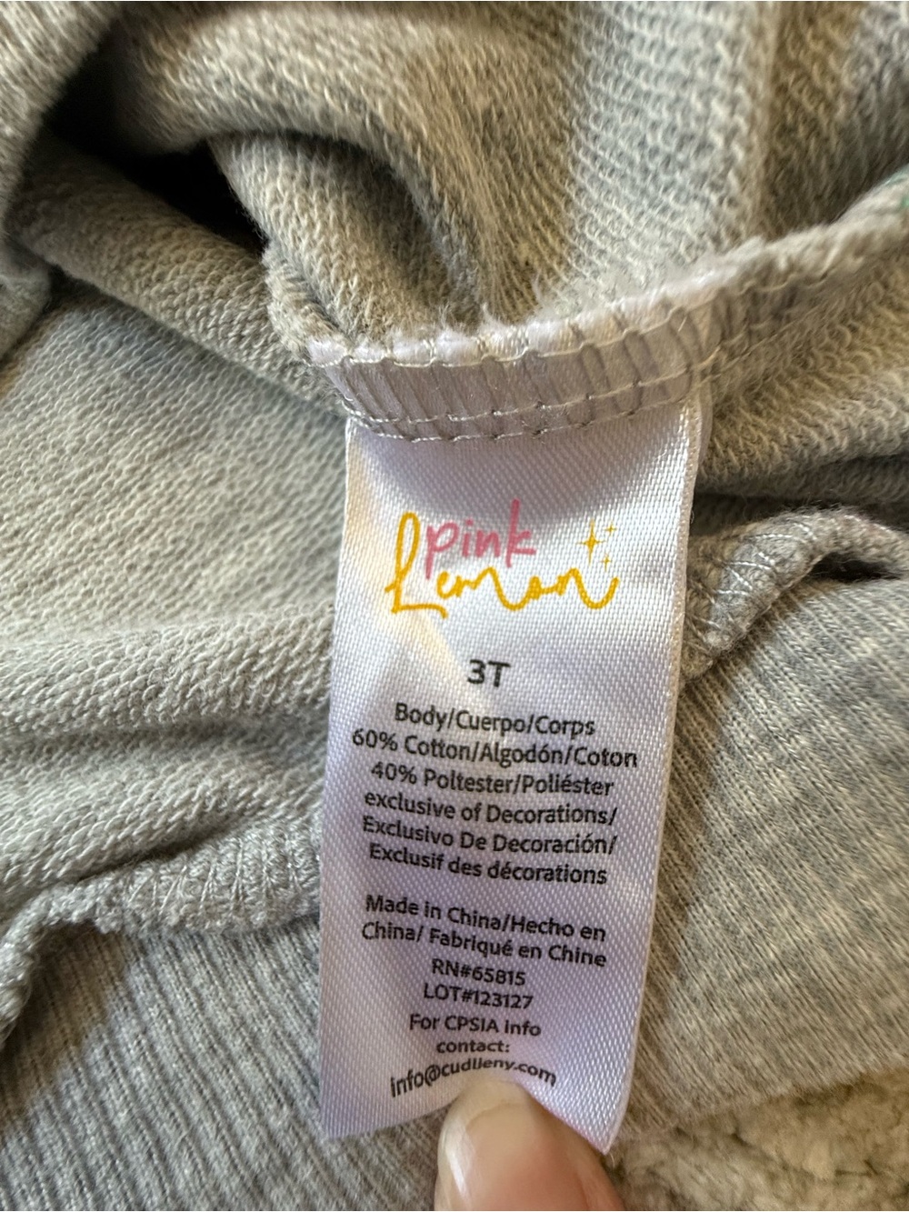 Pink Lemon Girls 3T Gray Floral Embroidered Sweatshirt Jogger Set - Picture 2 of 8